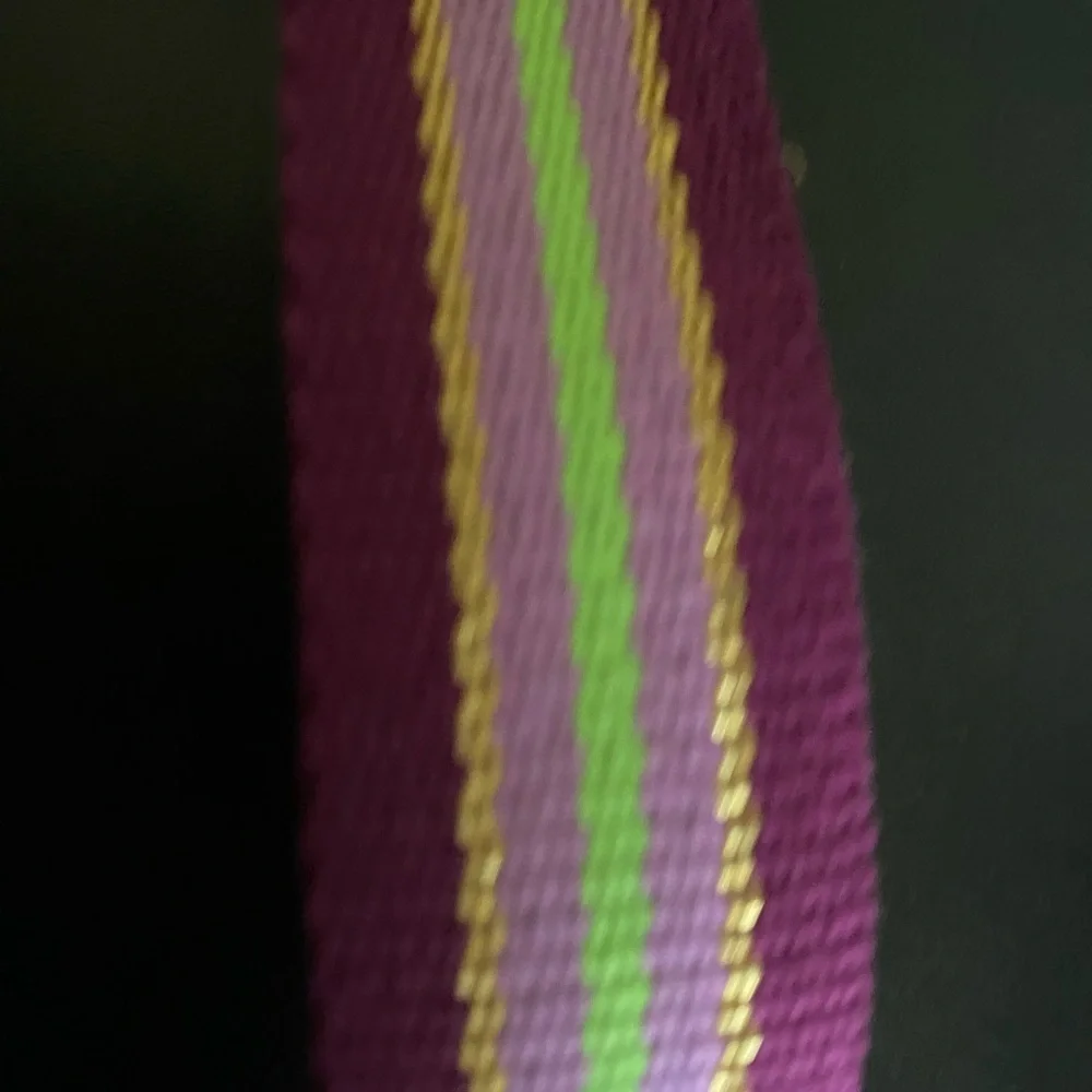 Vintage COOGI L Retro Purple Gold Metallic Cotton Adjustable Striped Belt 31”L